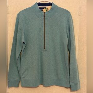 Tommy Bahama Flip Side Reversible Half Zip Pullover Blue Large (12/14) NEW